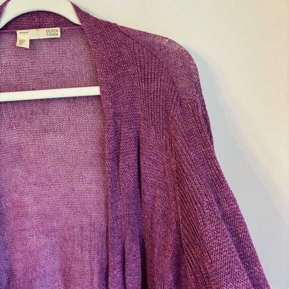 Eileen Fisher Women’s Italian yarn 100% linen open front cardigan sweater 2XL! - Picture 3 of 13